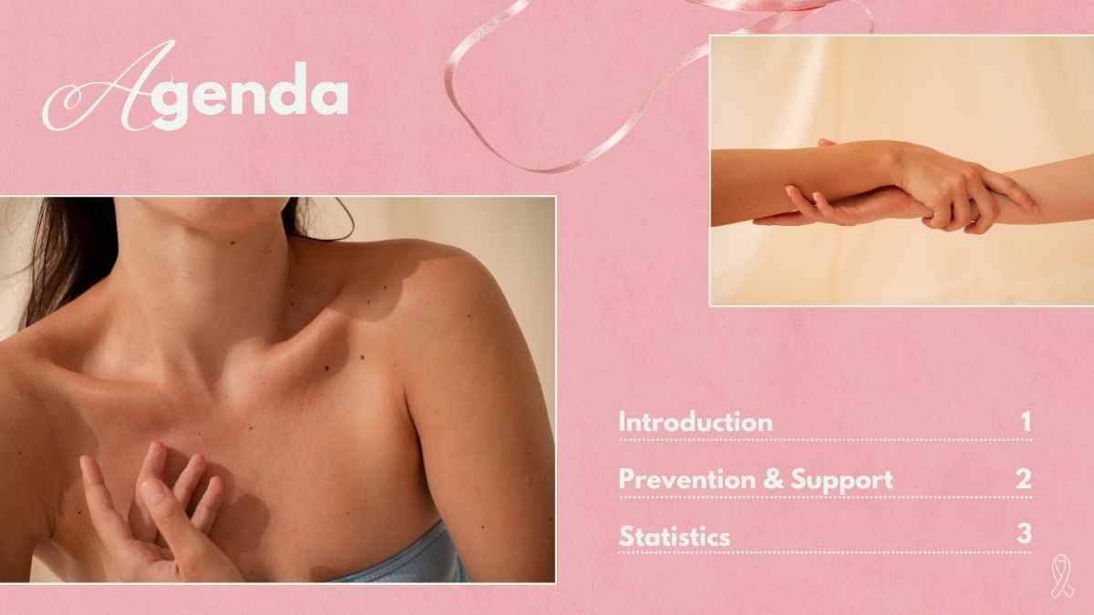 Apresentação minimalista e elegante para sensibilização sobre o câncer de mama - slide 3