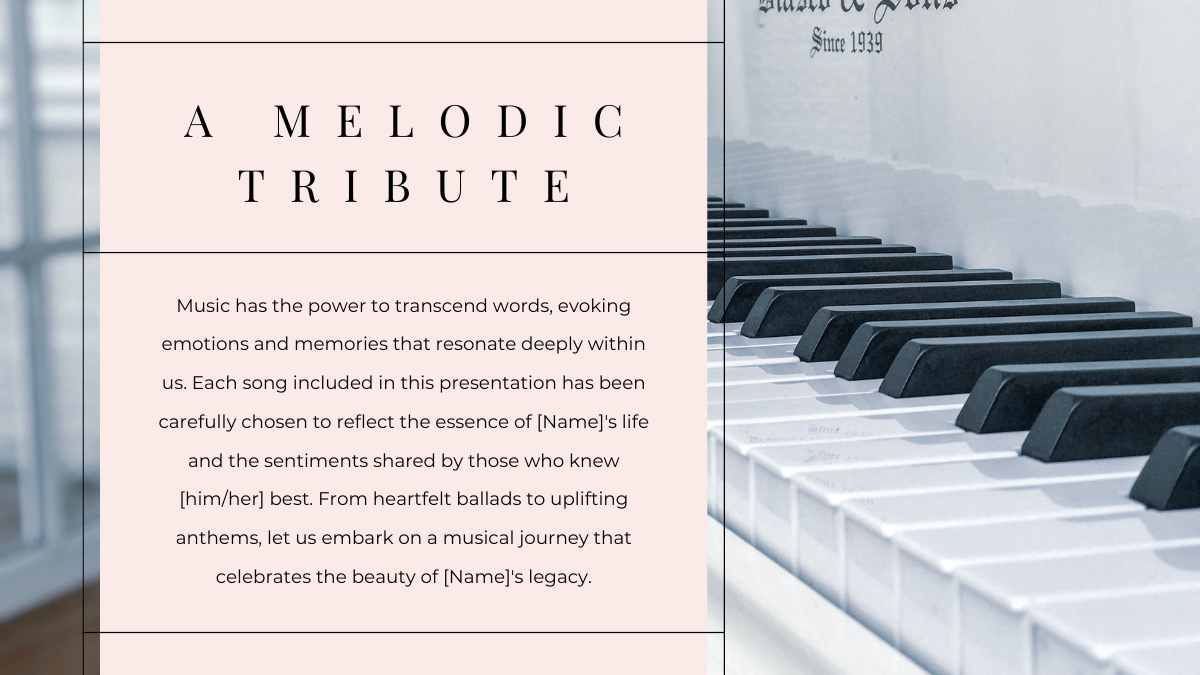 Elegant Minimal Songs For Funeral Slides - diapositiva 1