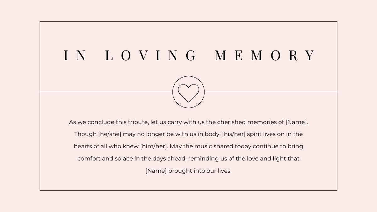 Elegant Minimal Songs For Funeral Slides - diapositiva 15