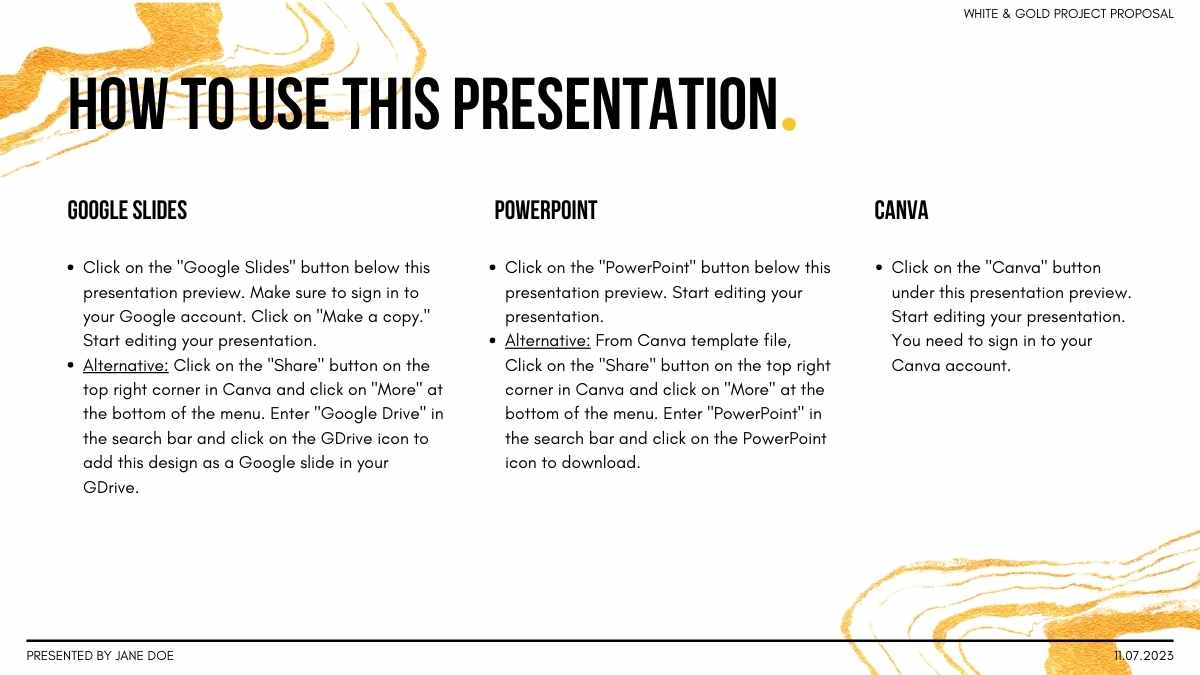 Slide Proposal Proyek Elegan dengan Desain Minimal Putih dan Emas - slide 2