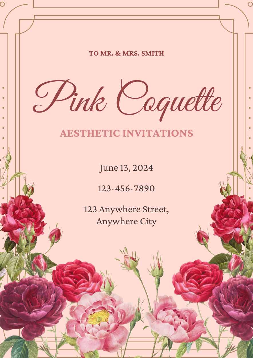 Elegant Pink Coquette Aesthetic Invitations - slide 4