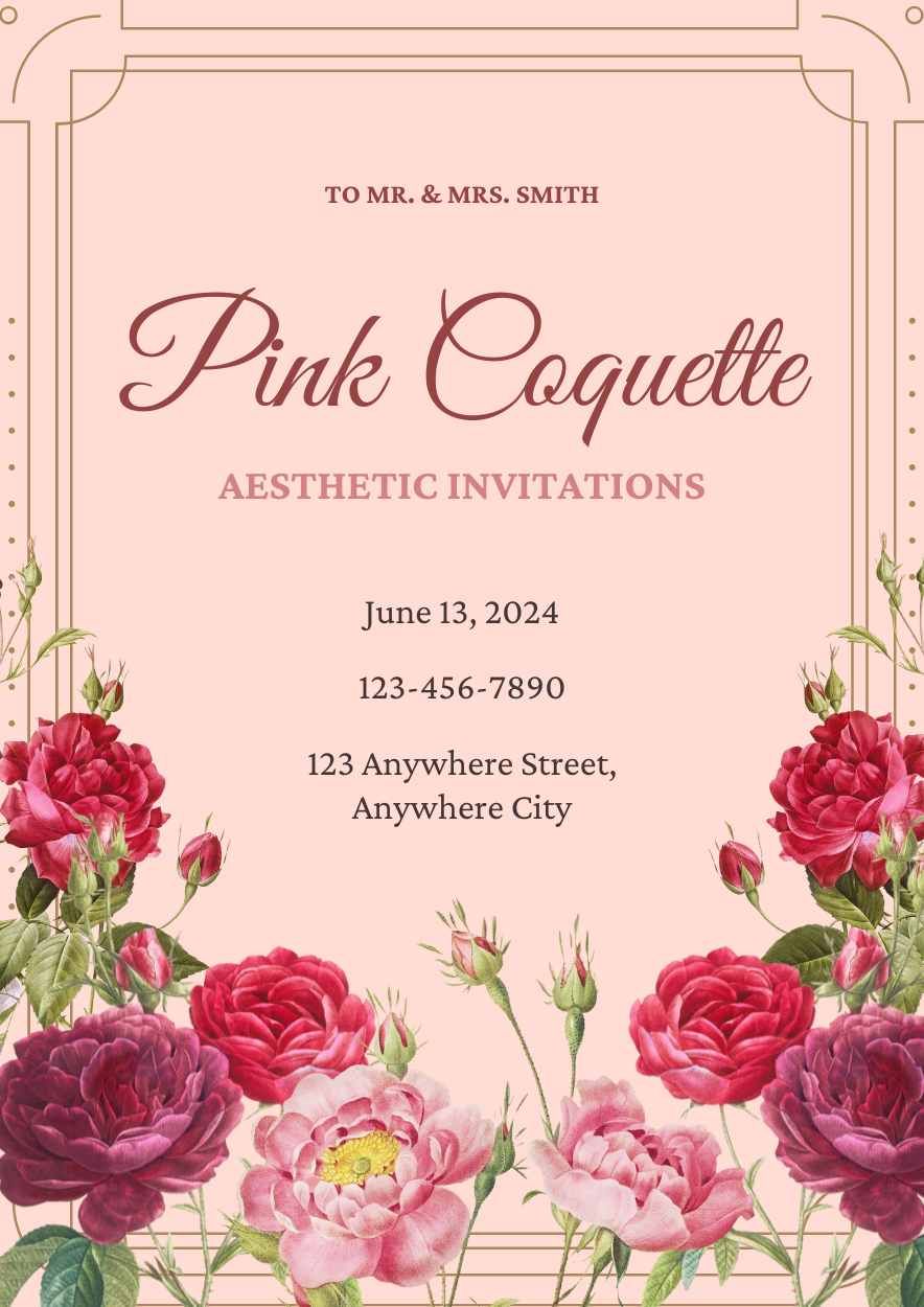 Elegant Pink Coquette Aesthetic Invitations - slide 5