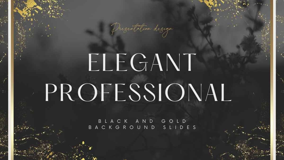 Elegant Professional Black And Gold Background Slides - slide 1