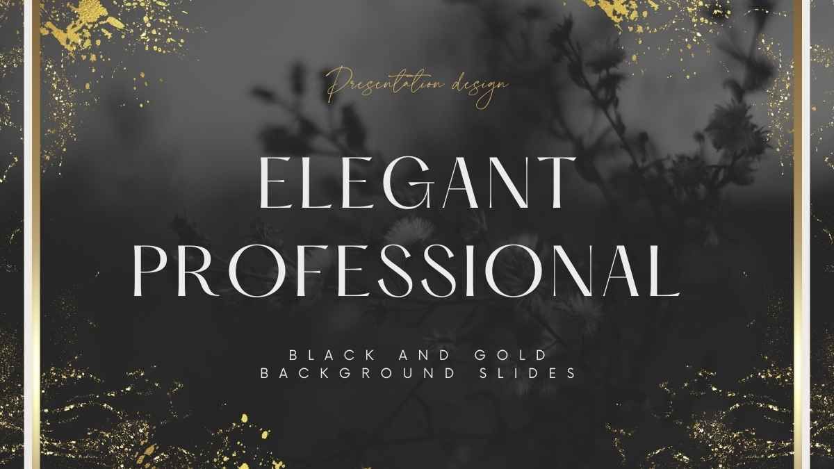 Elegant Professional Black And Gold Background Slides - slide 1