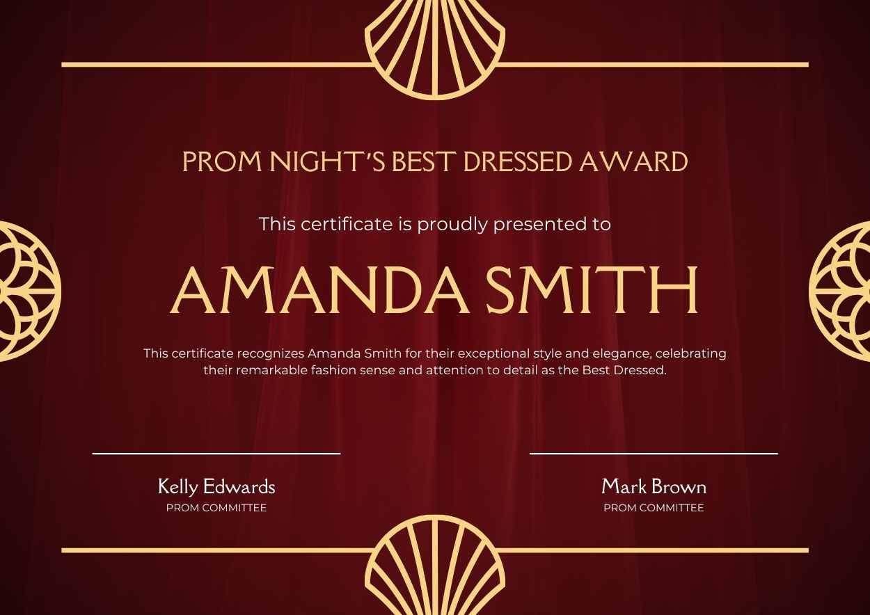 Elegant Prom Night Awards Certificate - slide 2