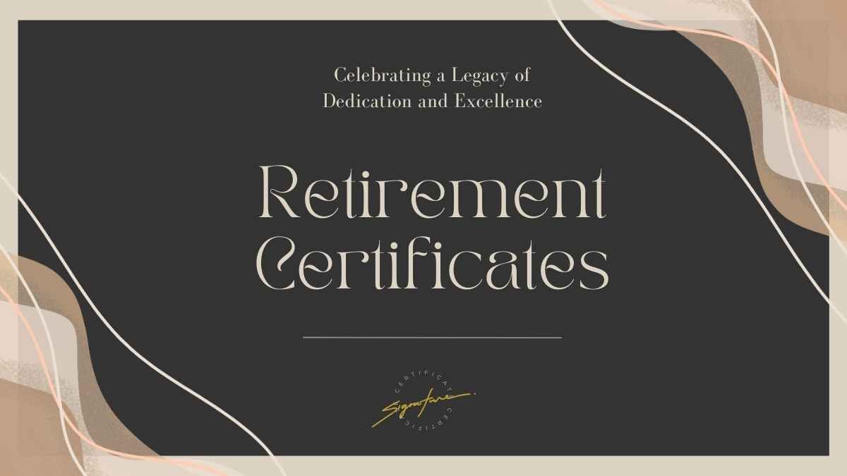 Elegant Retirement Certificate - diapositiva 1