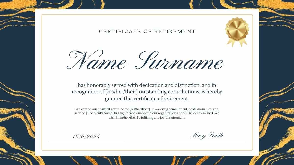 Elegant Retirement Certificate - diapositiva 11