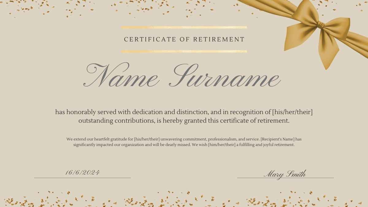 Elegant Retirement Certificate - diapositiva 5