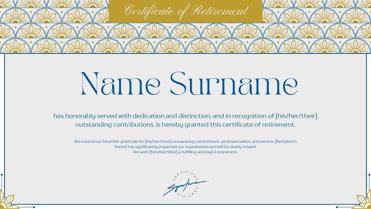 Elegant Retirement Certificate - diapositiva 8