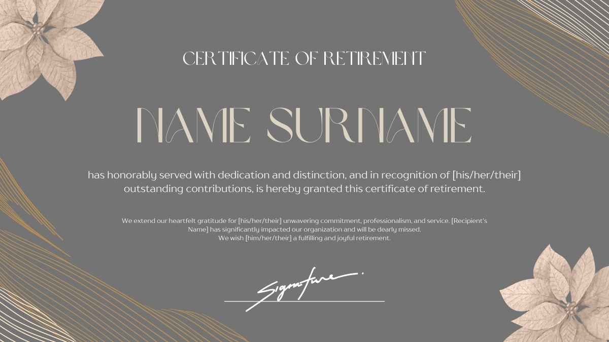 Elegant Retirement Certificate - diapositiva 9