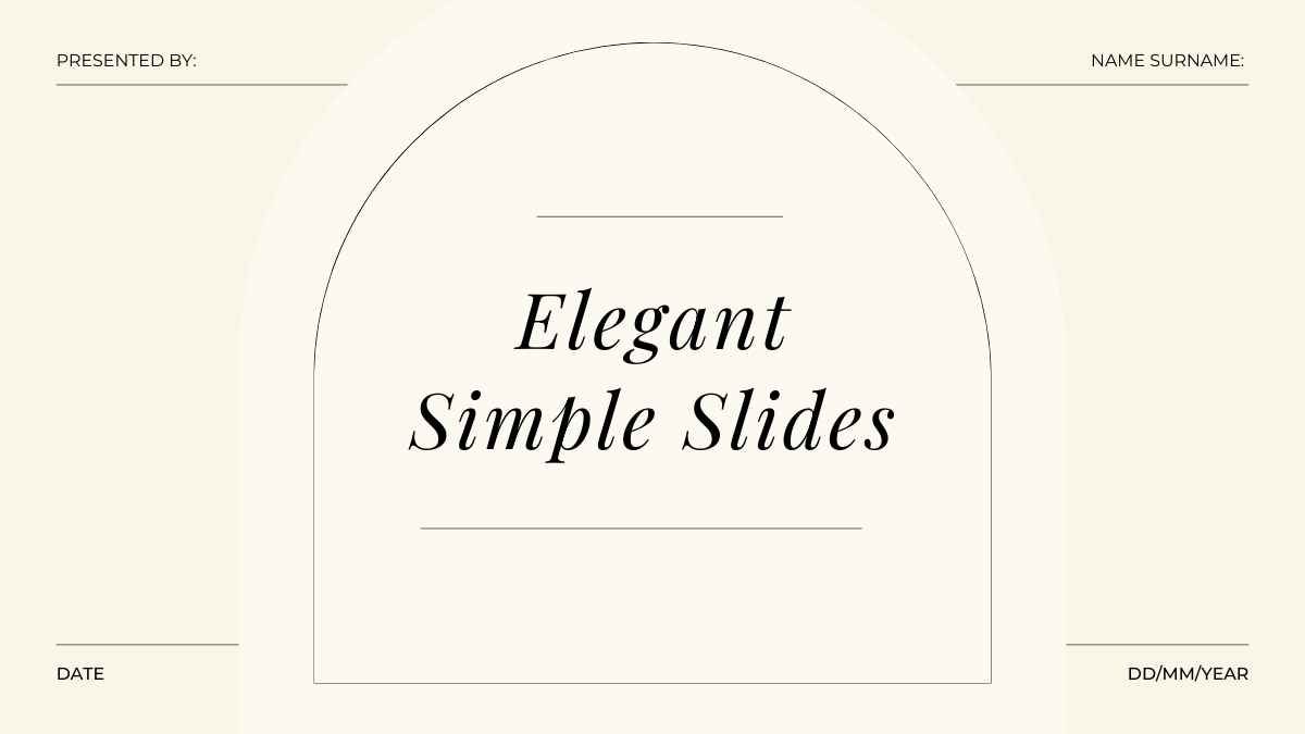 Elegant Simple Slides - slide 1