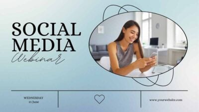 Elegantes Plantillas de Webinar para Redes Sociales en Azul Pálido