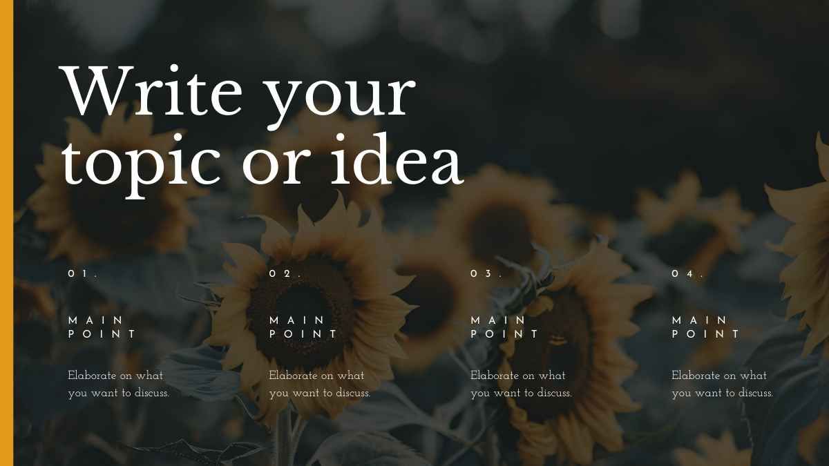 Elegant Sunflower Background Slides - slide 9