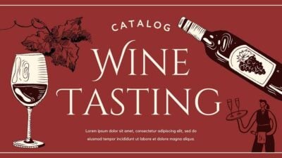 Elegant Red Vintage Wine Tasting Catalog Slides