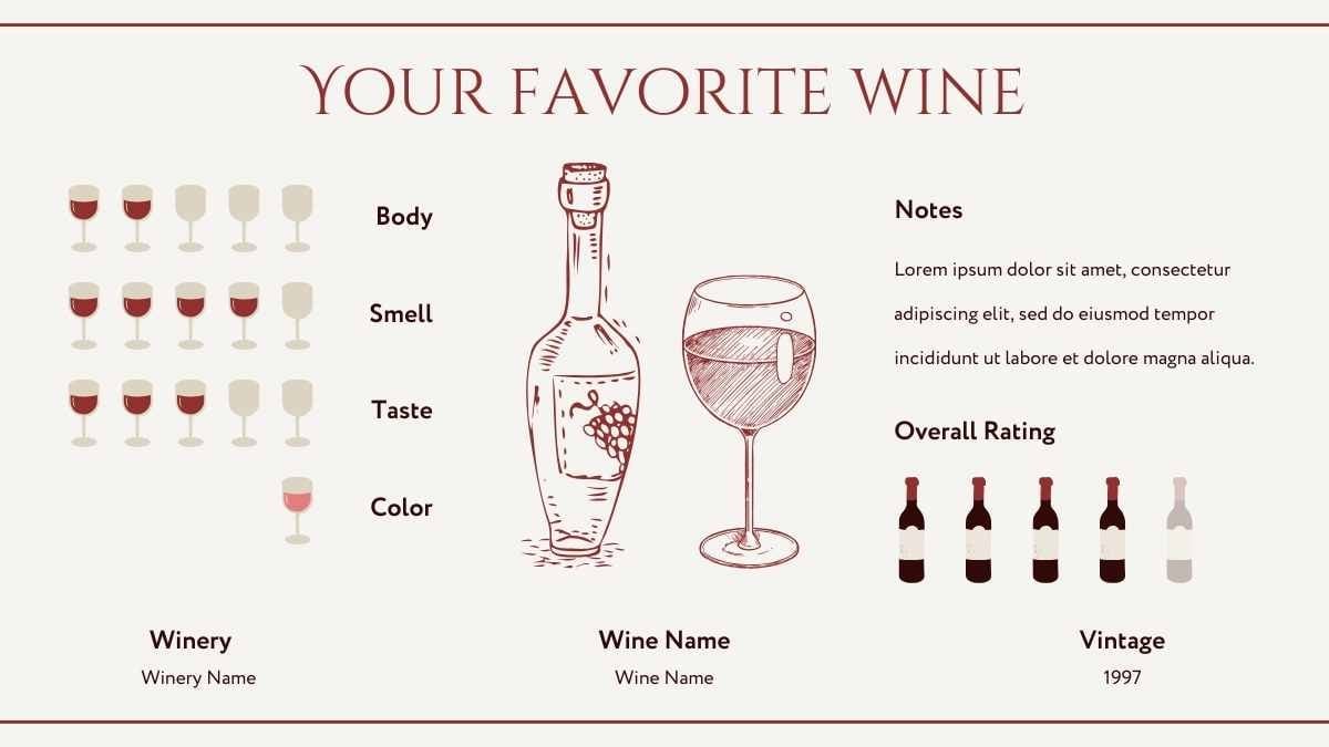 Elegant Red Vintage Wine Tasting Catalog Slides - slide 11