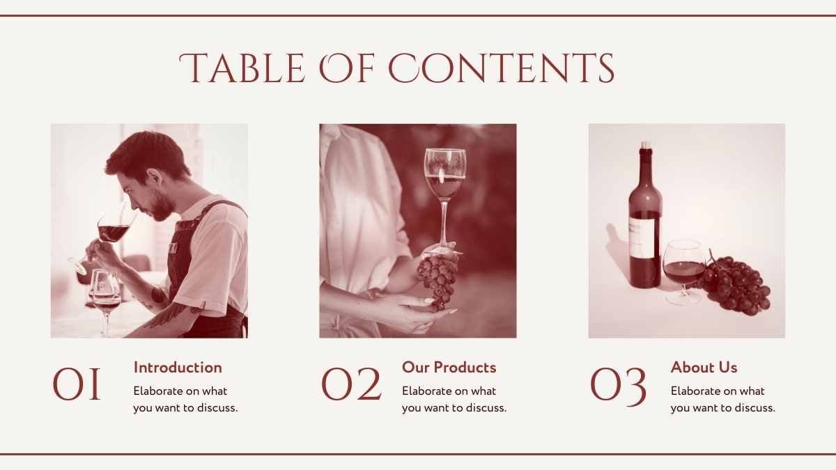 Elegant Red Vintage Wine Tasting Catalog Slides - slide 3