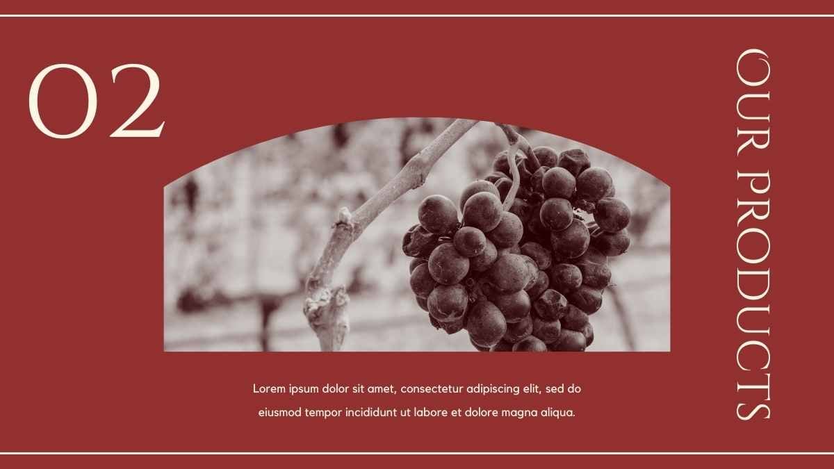 Elegante Catálogo de Cata de Vinos Vintage Rojo en Plantillas - diapositiva 8