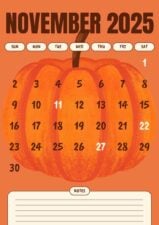 Fall November Calendar Planner 1