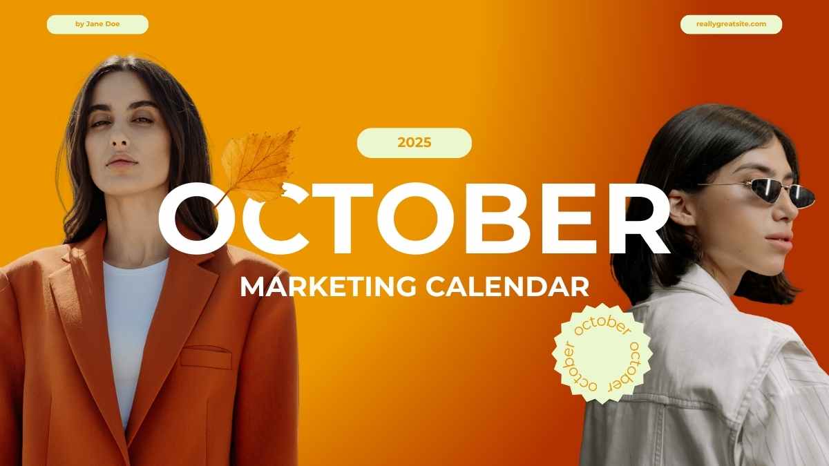 Slide Kalender Harian Musim Gugur Oktober yang Memikat - slide 1