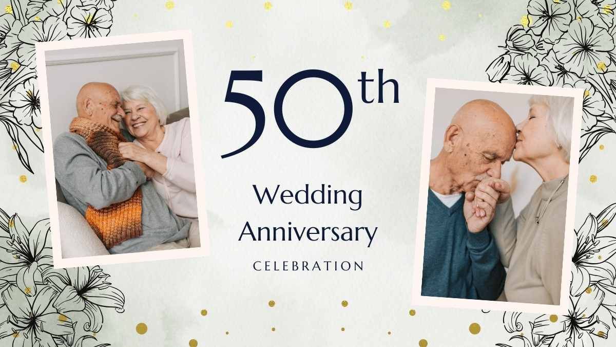 Floral 50th Wedding Anniversary Celebration - diapositiva 1