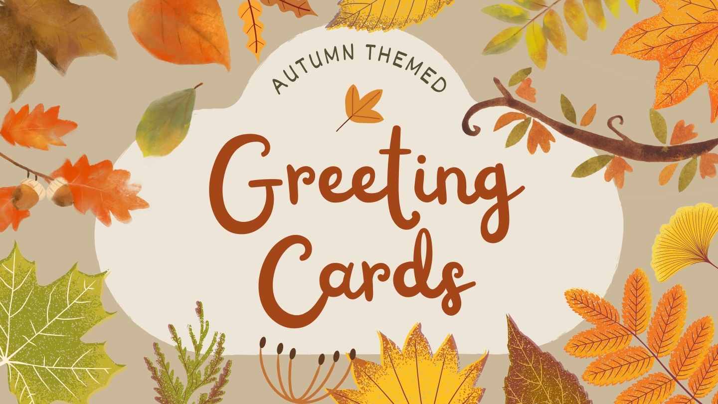 Floral Autumn Themed Greeting Cards Slides - slide 1