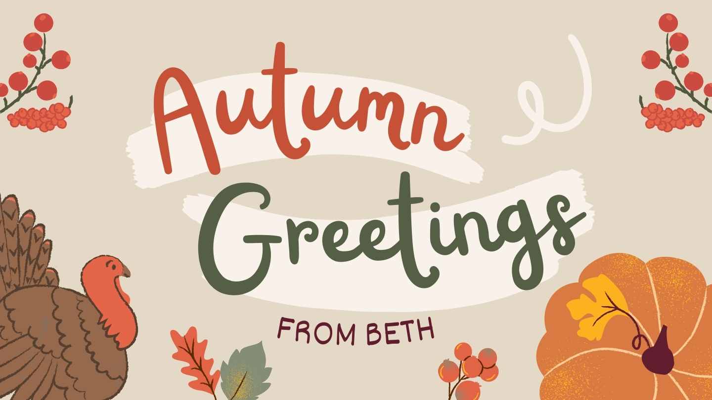 Floral Autumn Themed Greeting Cards Slides - slide 11