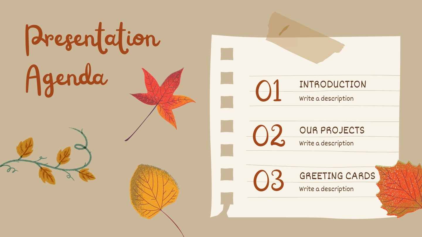 Tarjetas de Felicitación con Tema Floral de Otoño Plantillas - diapositiva 3