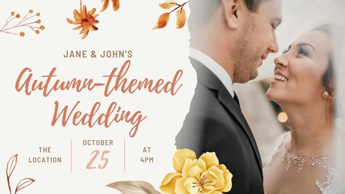 Floral Autumn-themed Wedding Slides - slide 1