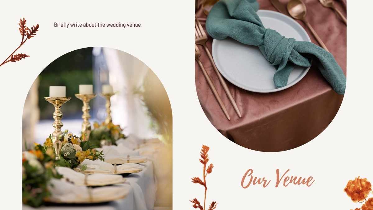 Plantillas de Bodas con Tema Otoñal y Floral - diapositiva 15