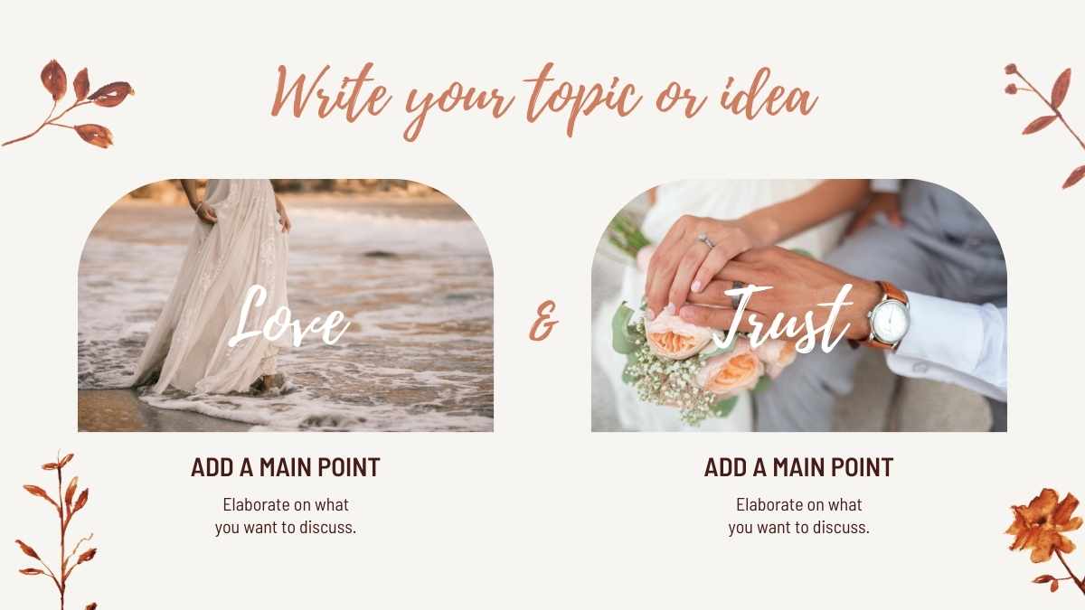 Plantillas de Bodas con Tema Otoñal y Floral - diapositiva 6