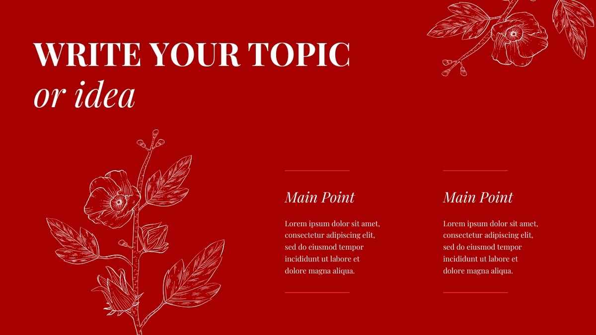 Floral Elegant Red Background Slides - slide 14