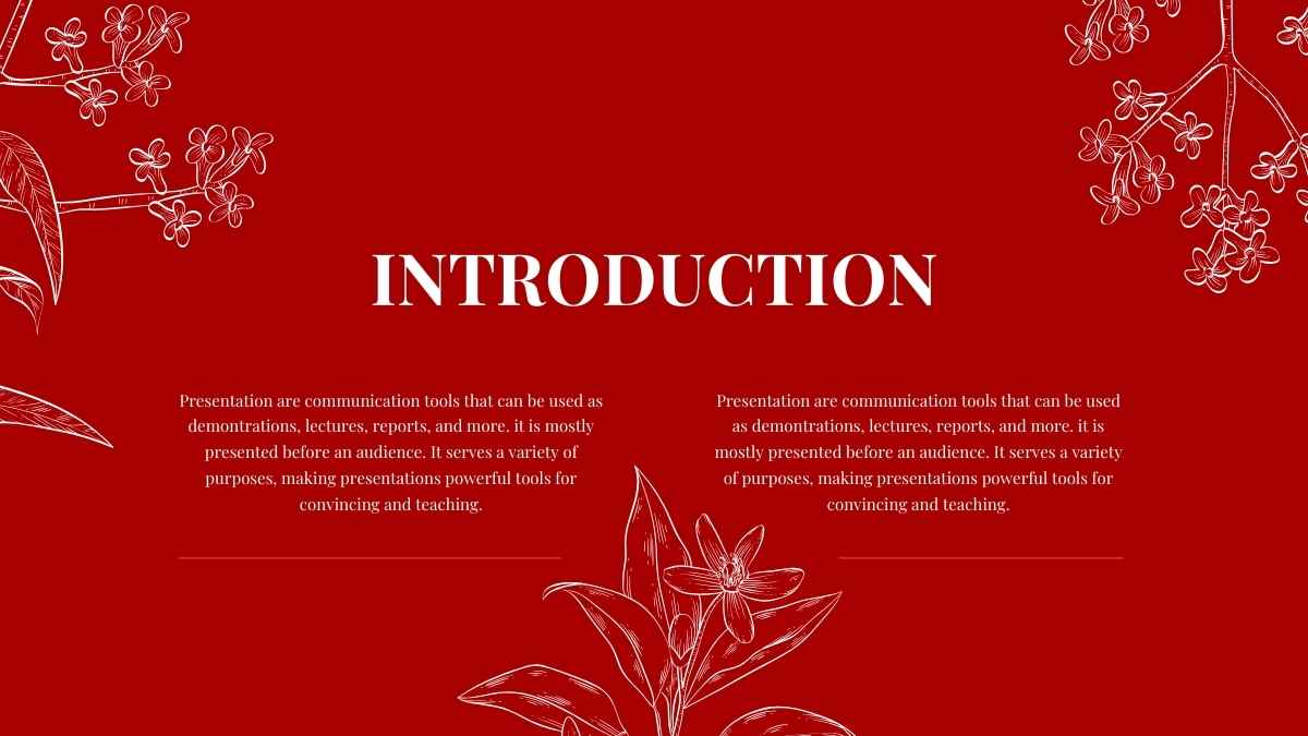 Floral Elegant Red Background Slides - slide 2