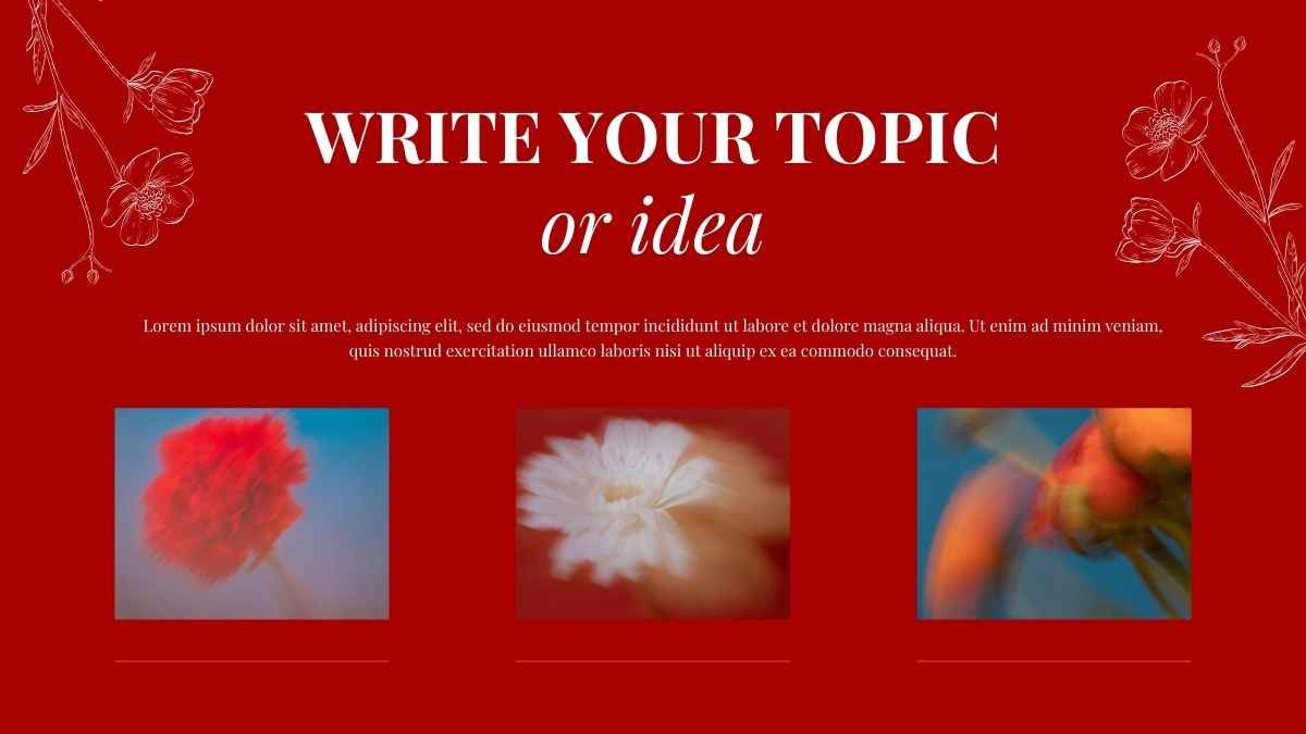 Floral Elegant Red Background Slides - slide 5