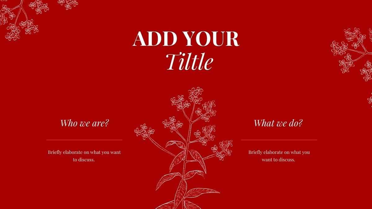 Floral Elegant Red Background Slides - slide 6