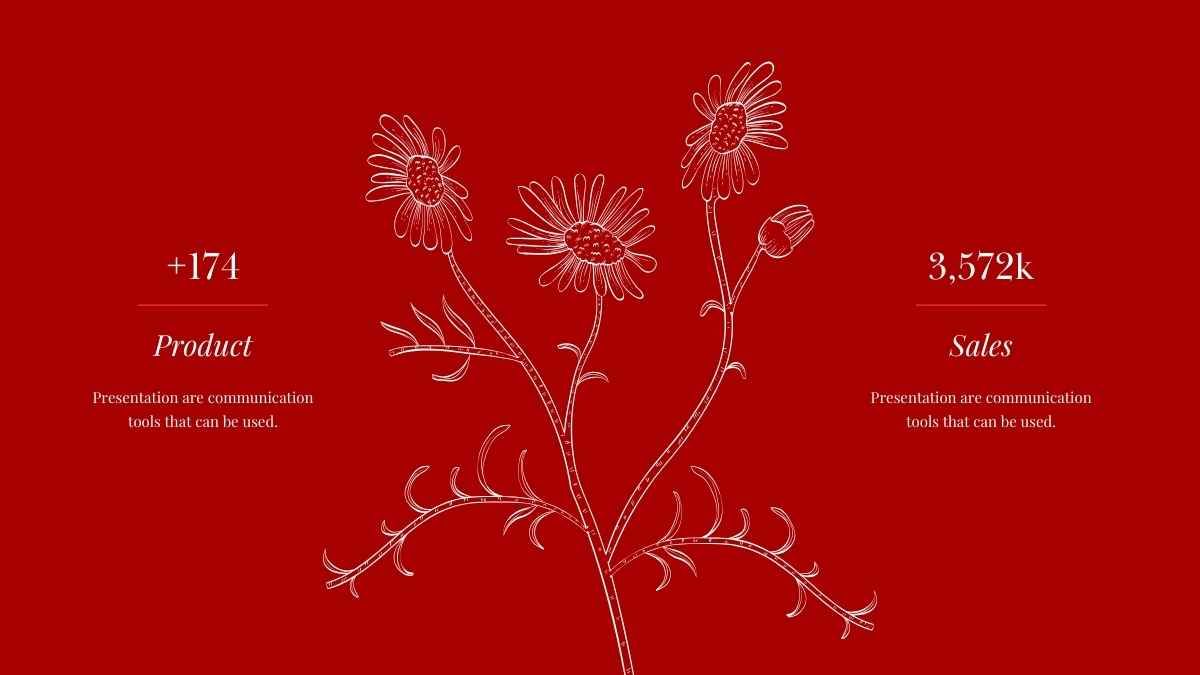 Floral Elegant Red Background Slides - slide 9