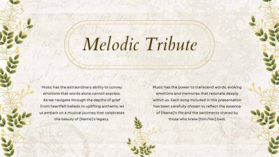 Floral Elegant Songs For A Mother's Funeral Slides