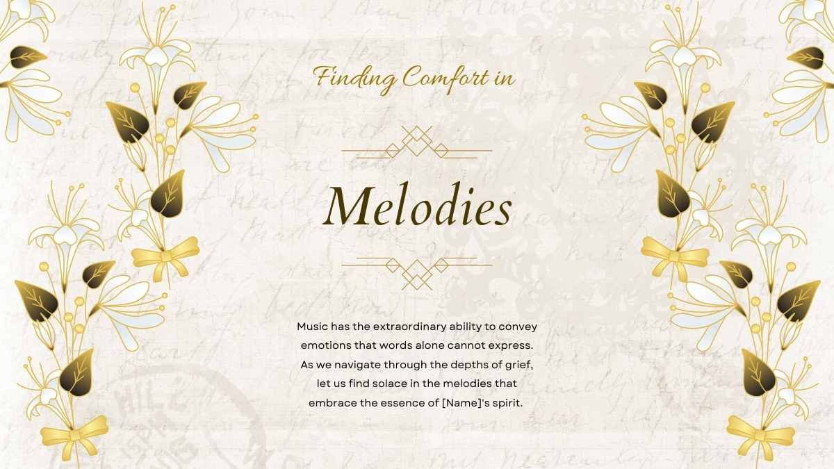 Floral Elegant Songs For A Mother's Funeral Slides - diapositiva 9