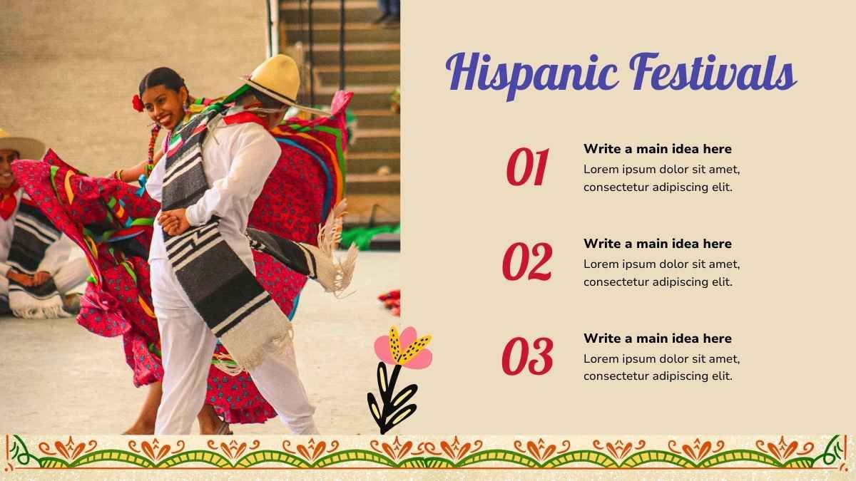 Floral Hispanic Heritage Month Background Slides - slide 11