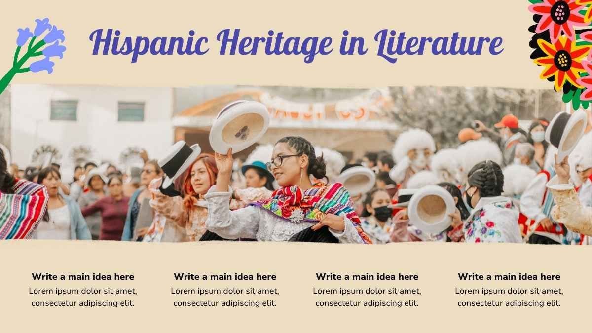 Floral Hispanic Heritage Month Background Slides - slide 14