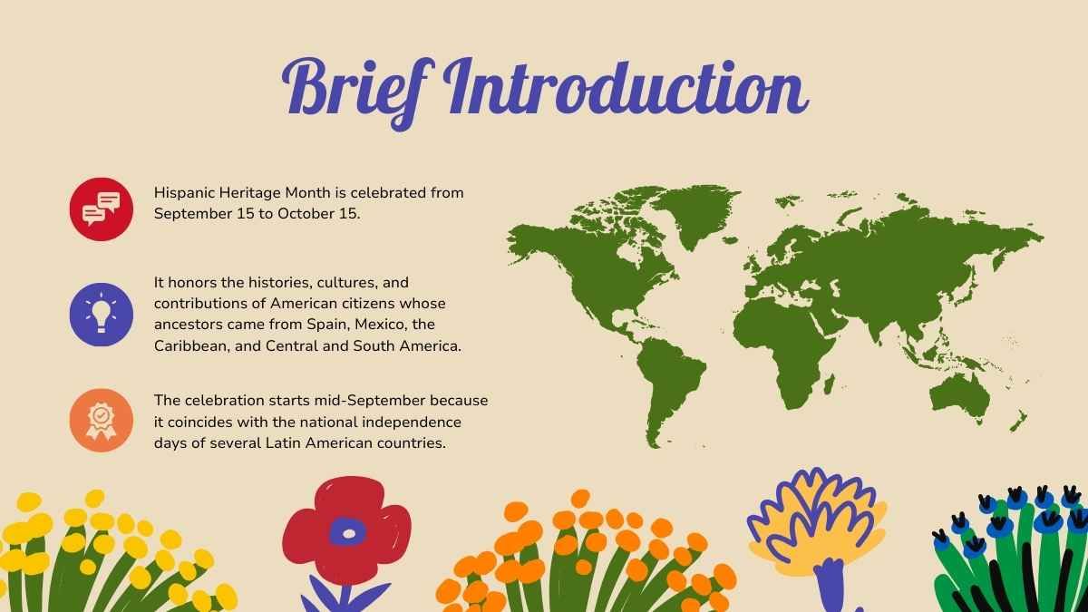 Floral Hispanic Heritage Month Background Slides - slide 4