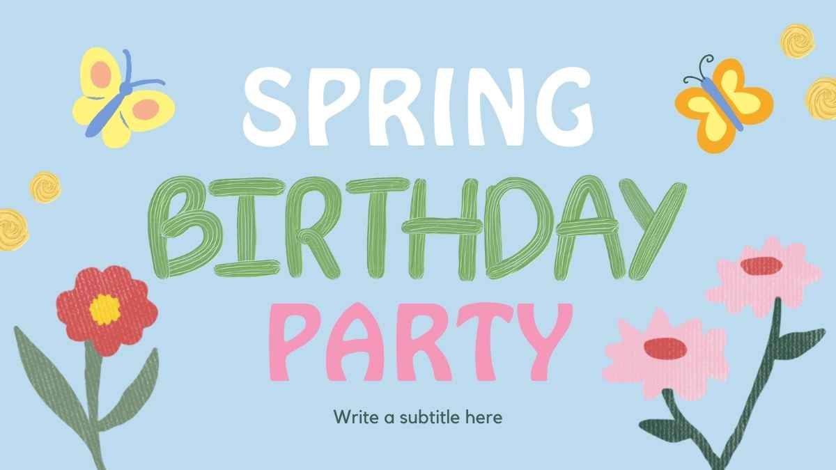 Floral Spring Birthday Party Slides - slide 1