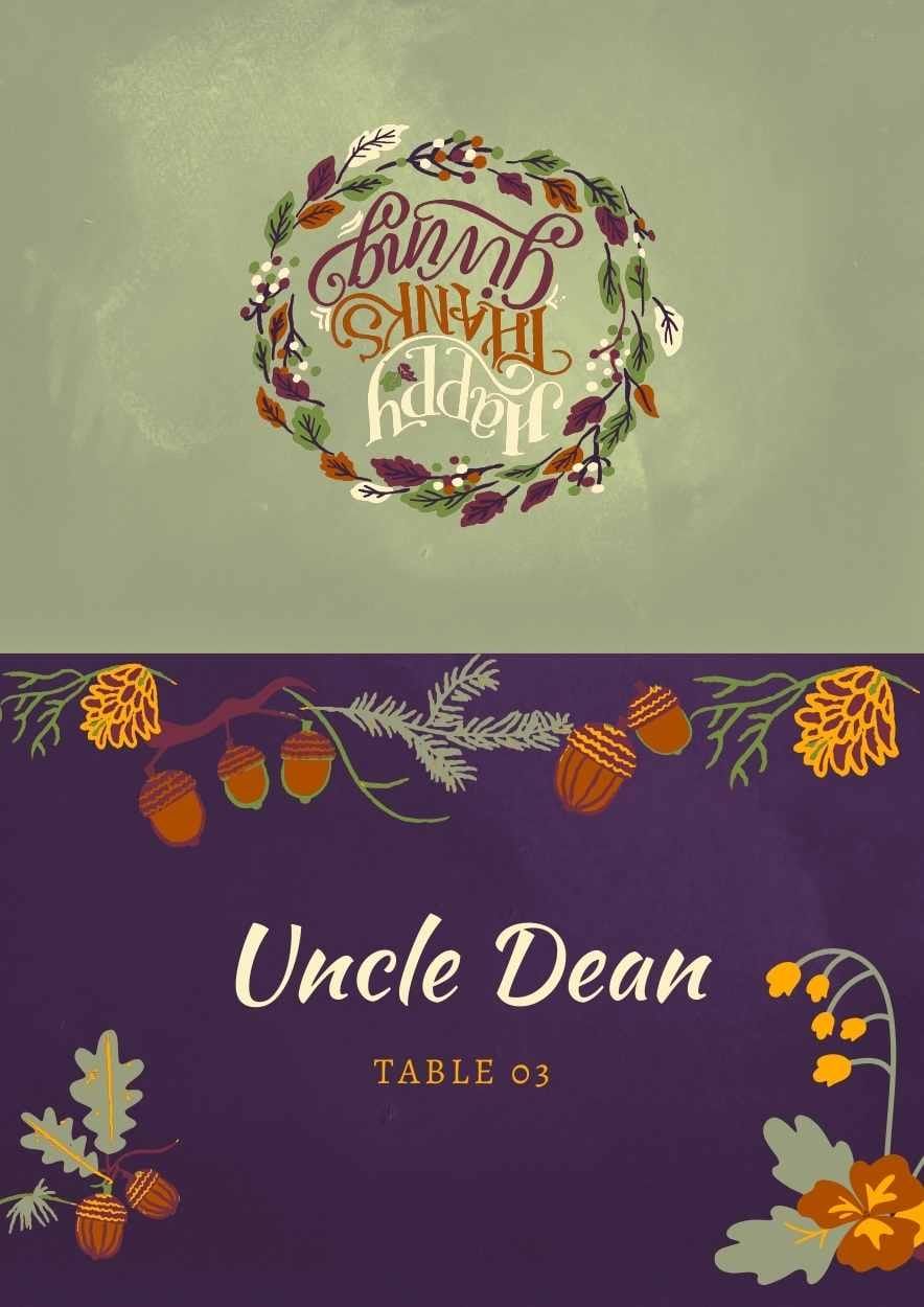 Floral Thanksgiving Party Place Cards - slide 2