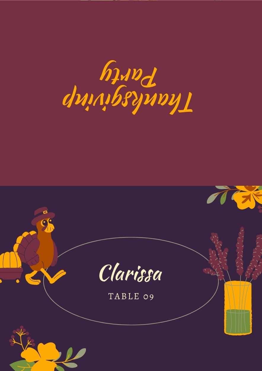 Floral Thanksgiving Party Place Cards - slide 4