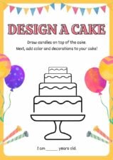 Fun Design a Cake Worksheet