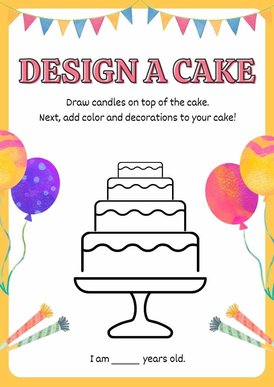 Fun Design a Cake Worksheet - slide 1