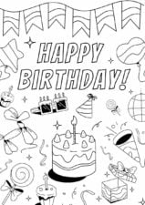 Fun Happy Birthday Coloring Worksheet