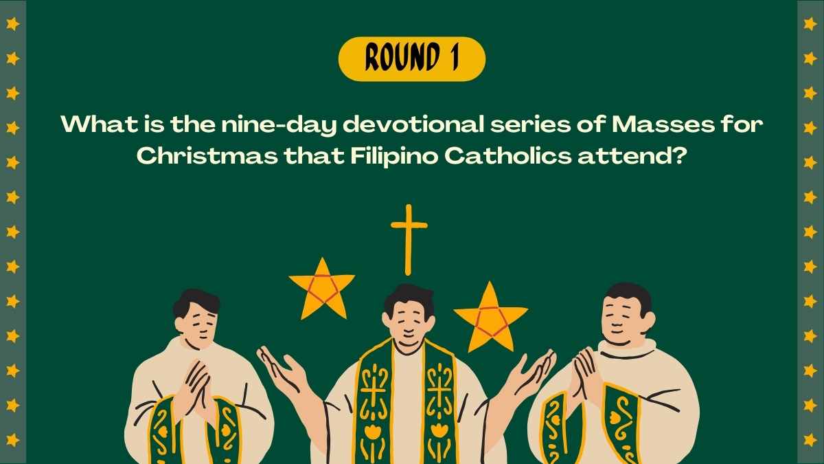 Fun Illustrated Simbang Gabi Church Christmas Background Slides - slide 4