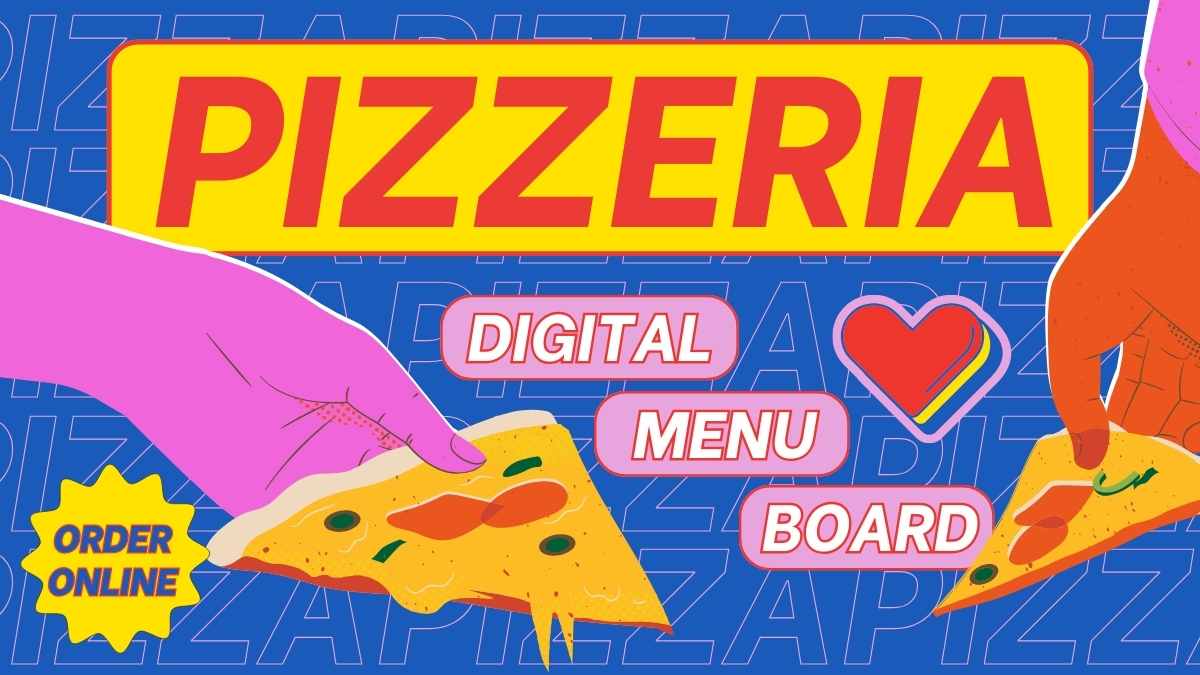 Fun Pizzeria Digital Menu Board Slides - slide 1