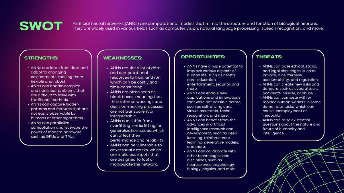 Plantillas Futuristas y Geniales para Conferencias sobre Redes Neuronales Artificiales - diapositiva 11