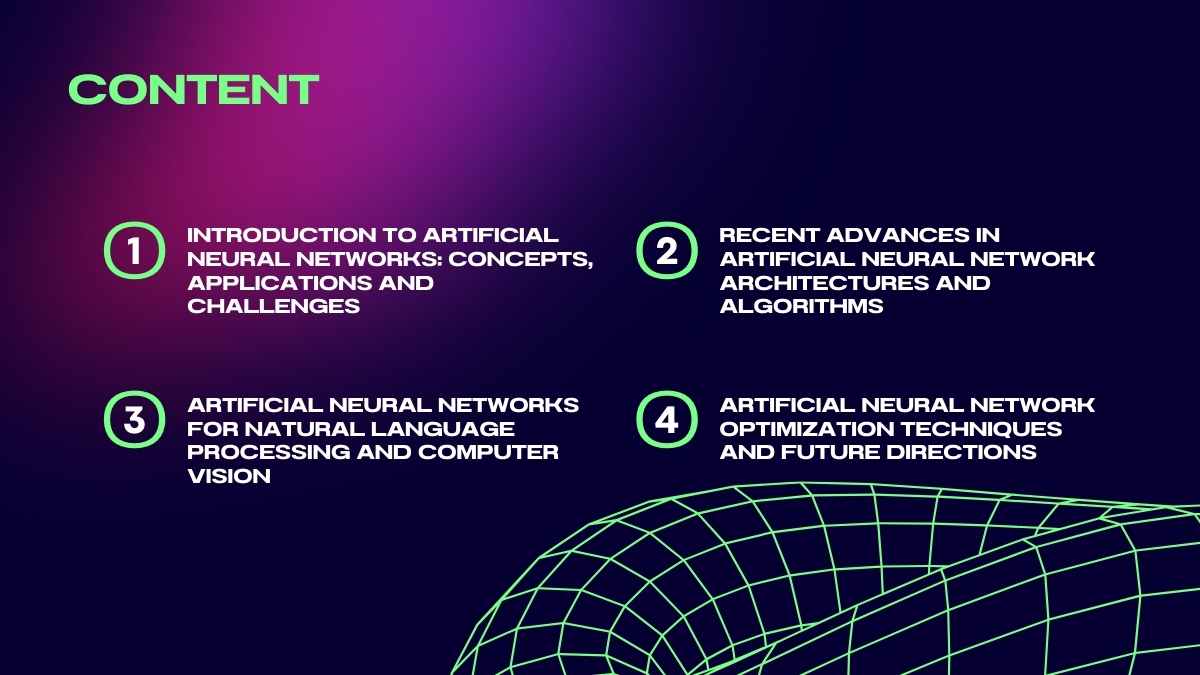 Plantillas Futuristas y Geniales para Conferencias sobre Redes Neuronales Artificiales - diapositiva 3